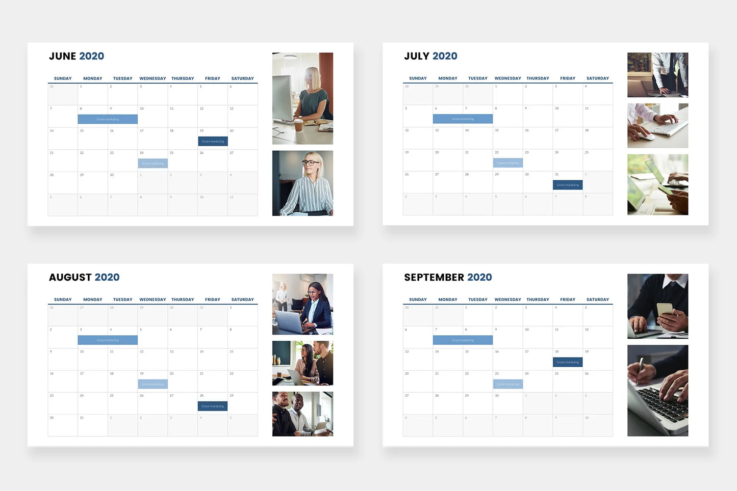 Calendar 2020 Slides Infographic Templates PowerPoint slides