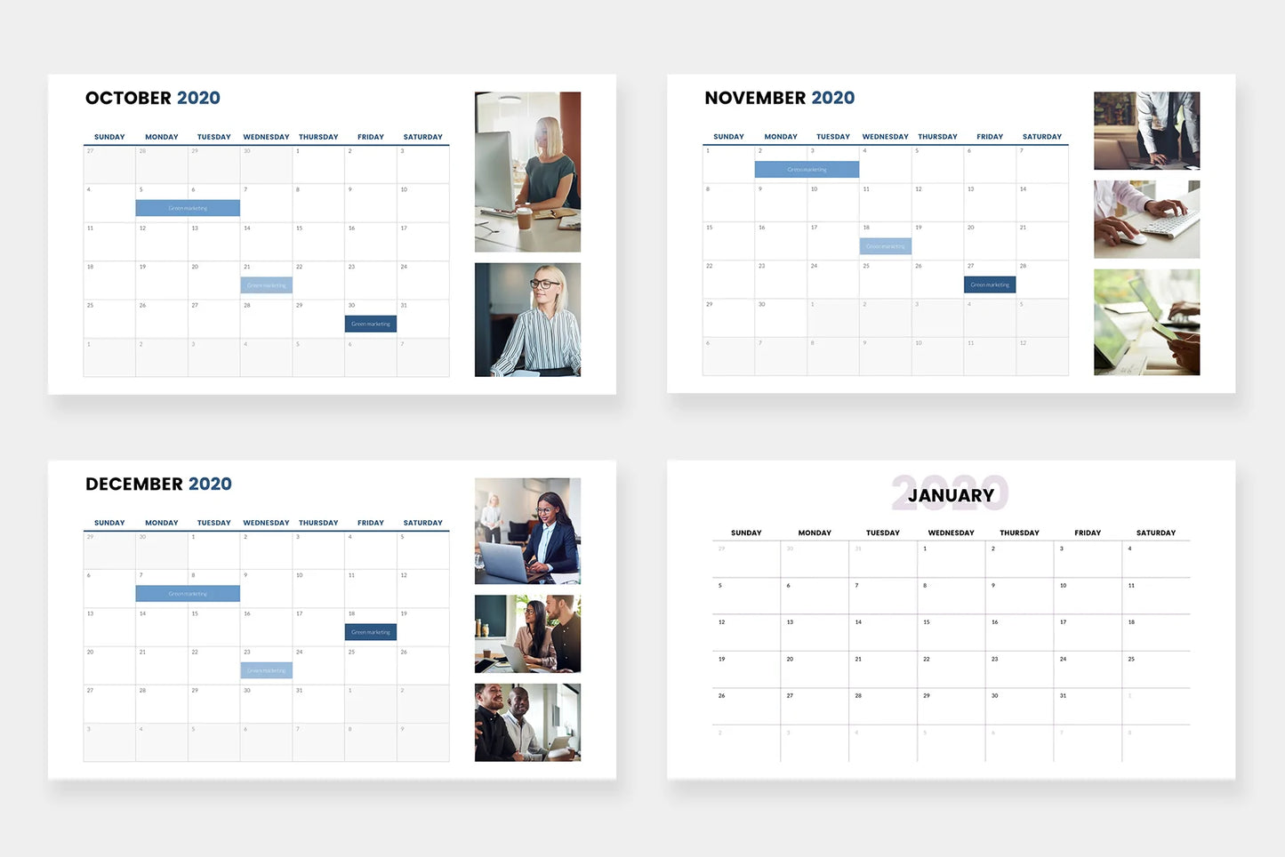 Calendar 2020 Slides Infographic Templates PowerPoint slides