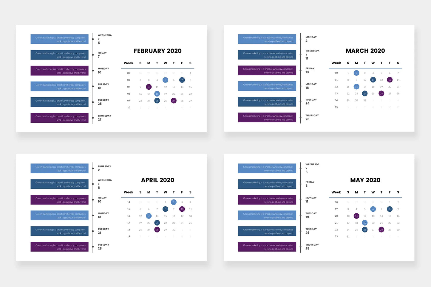 Calendar 2020 Slides Infographic Templates PowerPoint slides