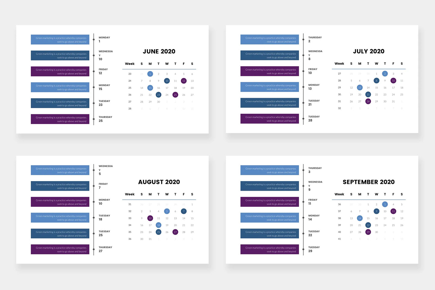 Calendar 2020 Slides Infographic Templates PowerPoint slides