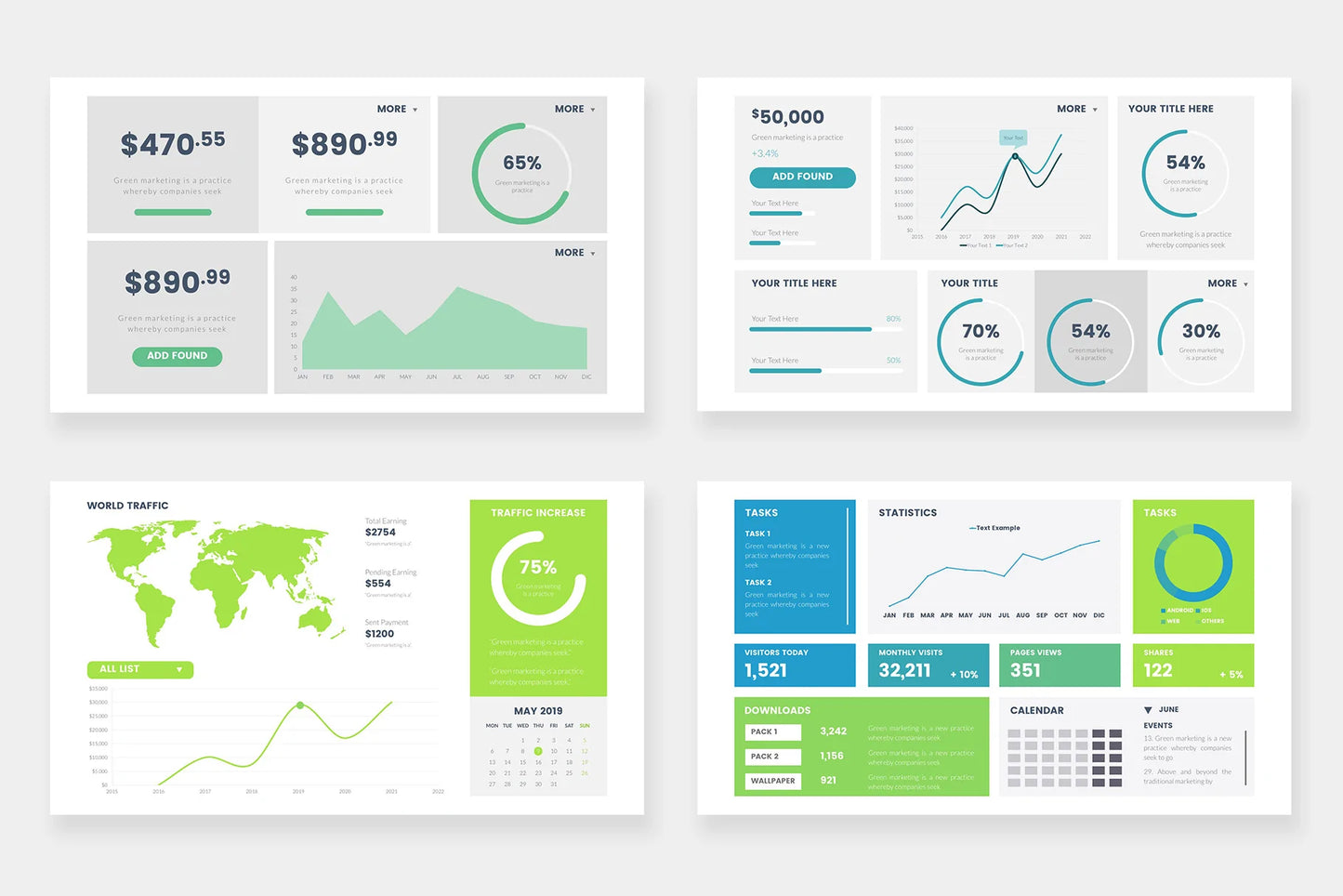 Dashboard Infographics PowerPoint templates