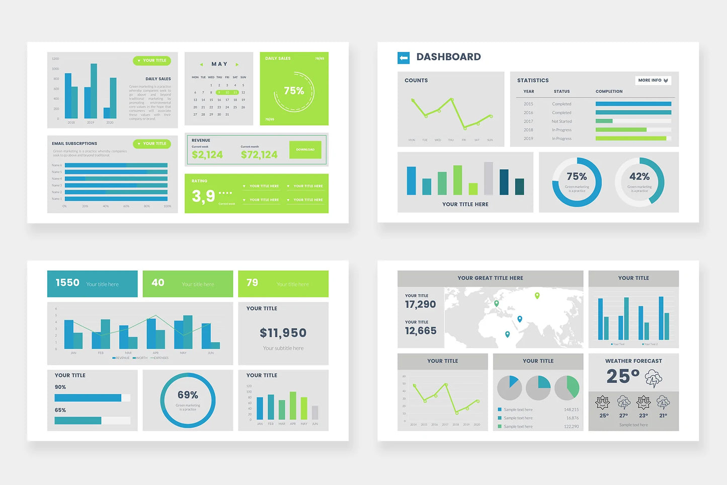 Dashboard Infographics PowerPoint templates