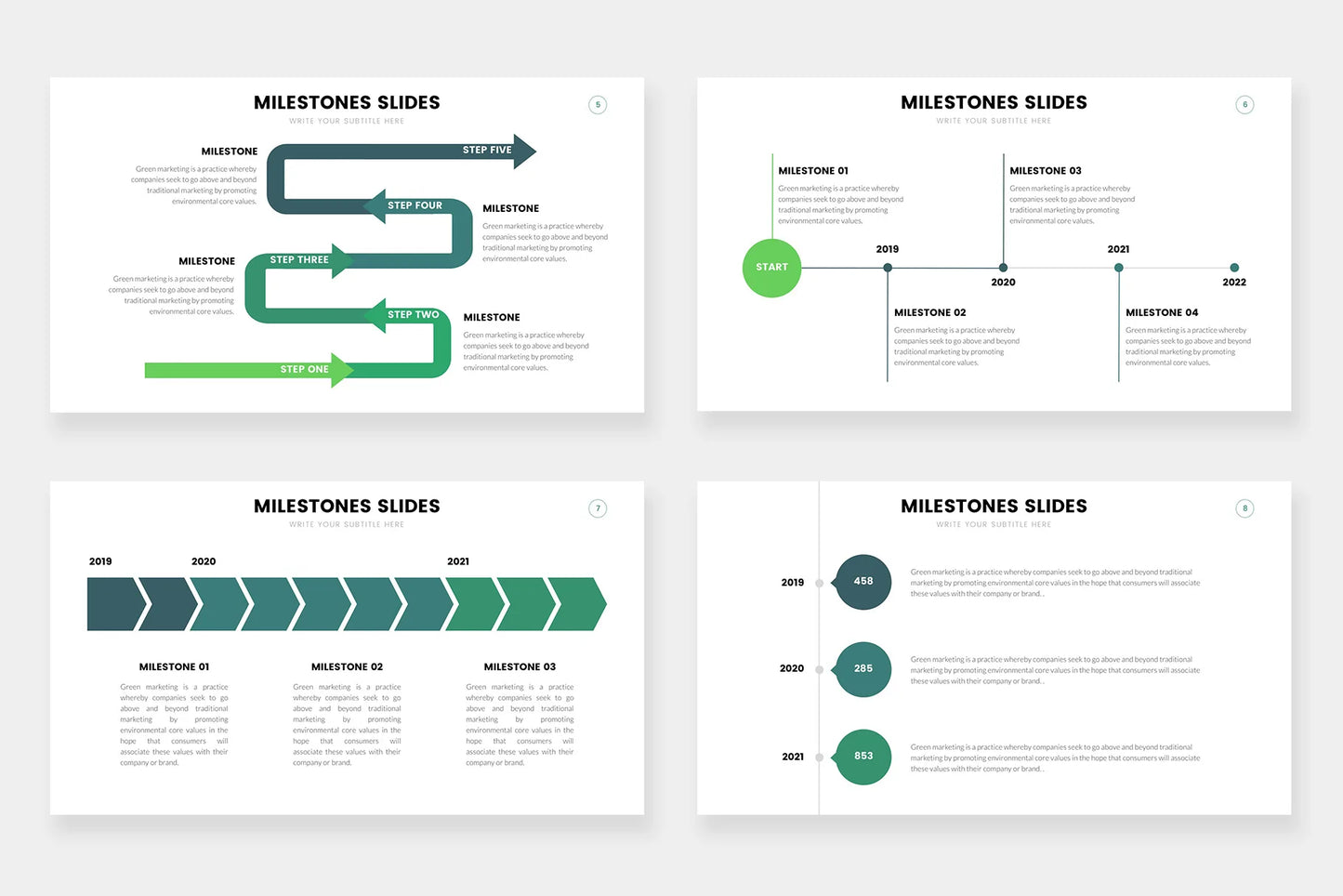 Milestones Infographics templates