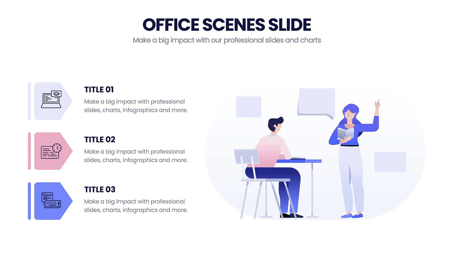 Office Scene Infographics for PowerPoint Keynote Google Slides and Illustrator Infographic templates