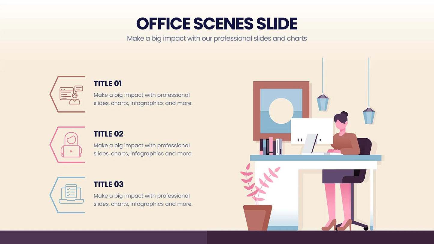 Office Scene Infographics for PowerPoint Keynote Google Slides and Illustrator Infographic templates