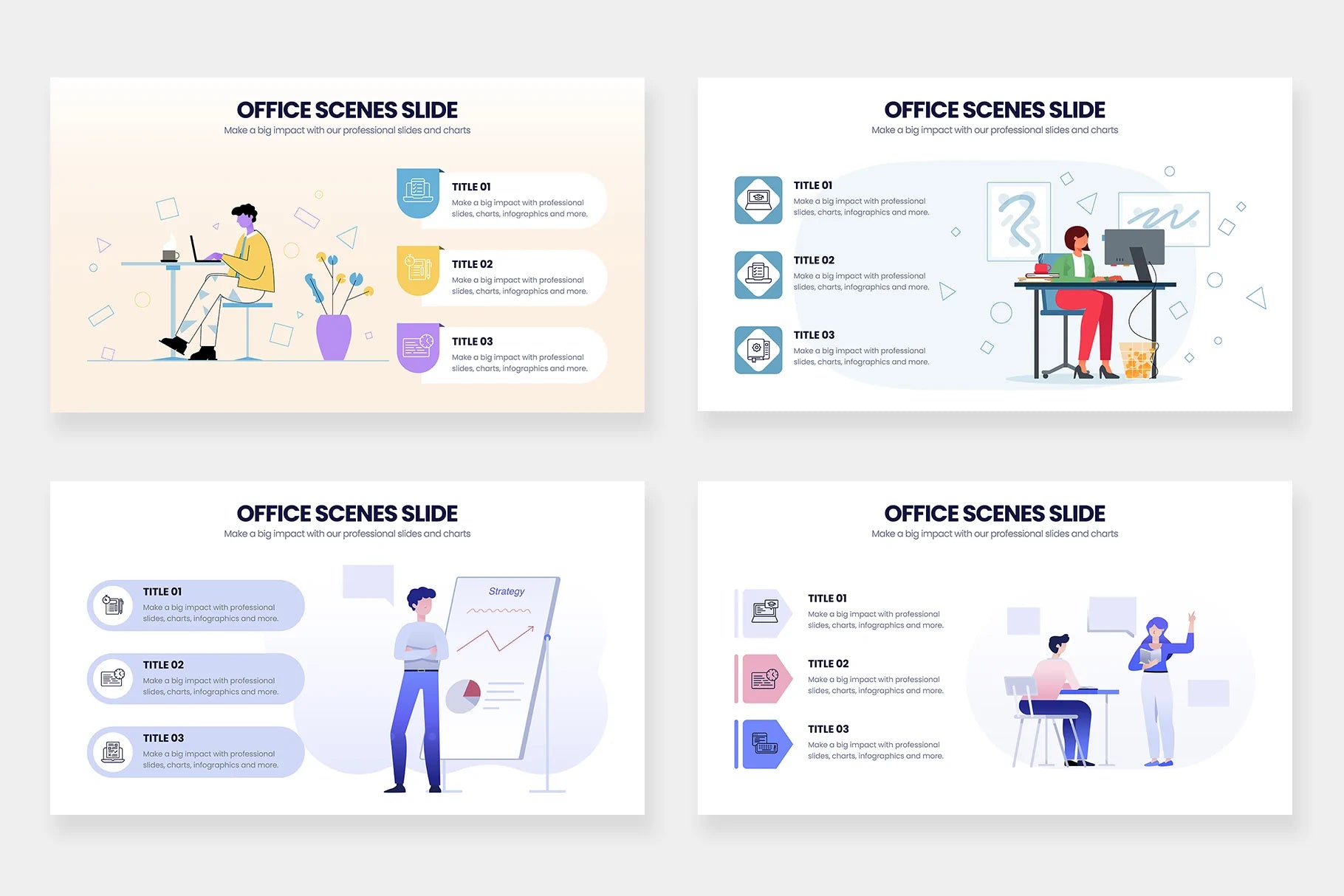 Office Scene Infographics for PowerPoint Keynote Google Slides and Illustrator Infographic templates
