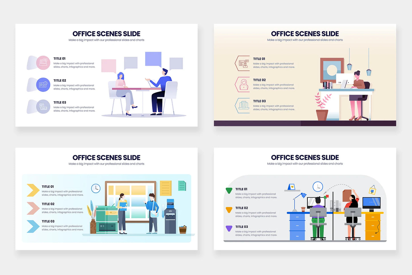 Office Scene Infographics for PowerPoint Keynote Google Slides and Illustrator Infographic templates