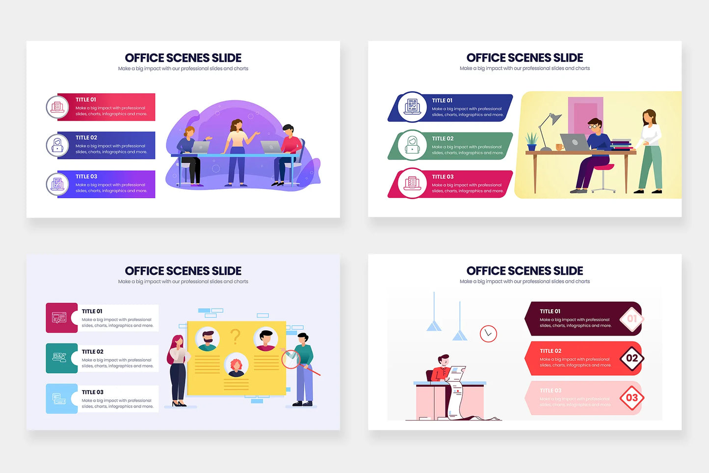 Office Scene Infographics for PowerPoint Keynote Google Slides and Illustrator Infographic templates