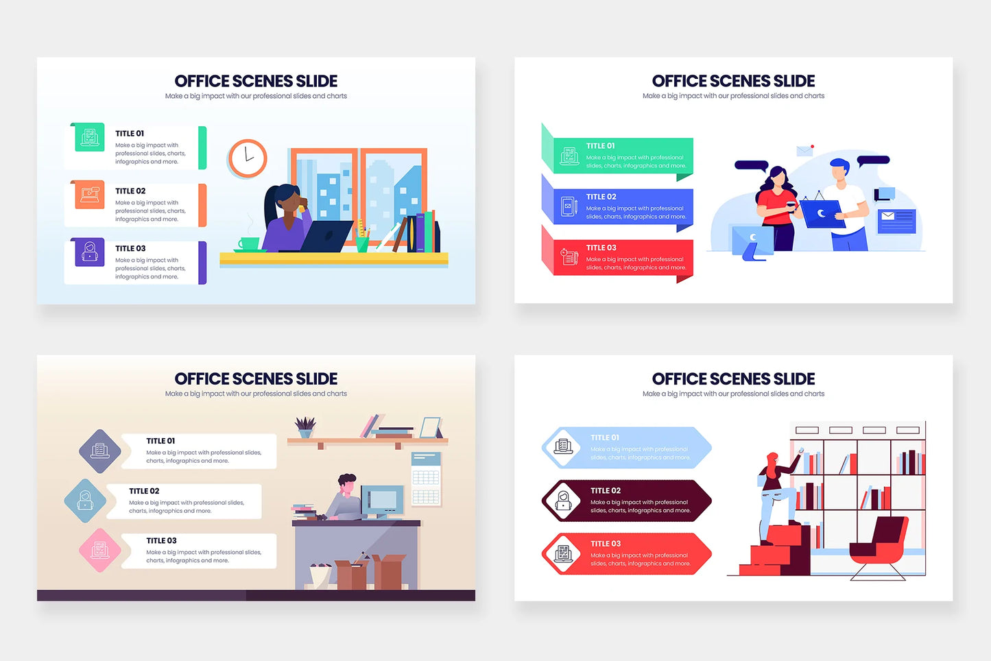 Office Scene Infographics for PowerPoint Keynote Google Slides and Illustrator Infographic templates