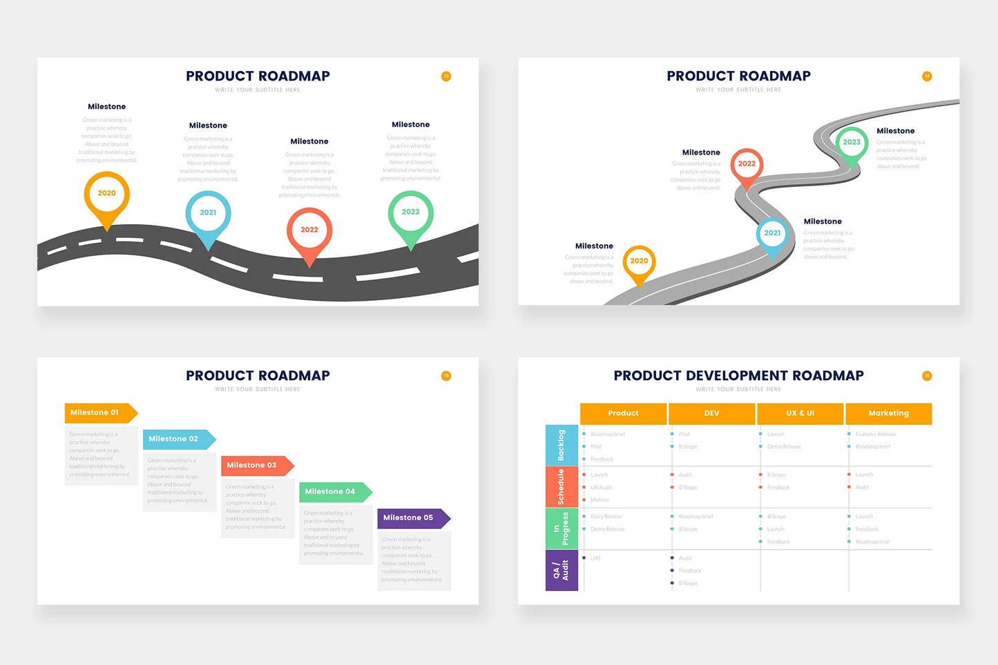 Product Roadmap Infographic templates