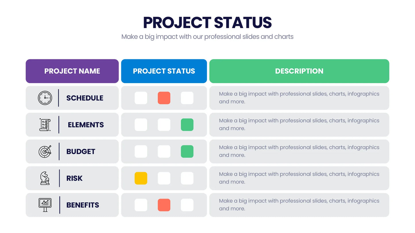 Project Status Infographic templates