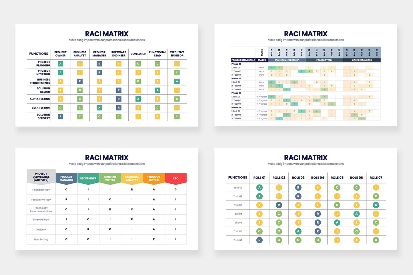 RACI Matrix Infographic templates