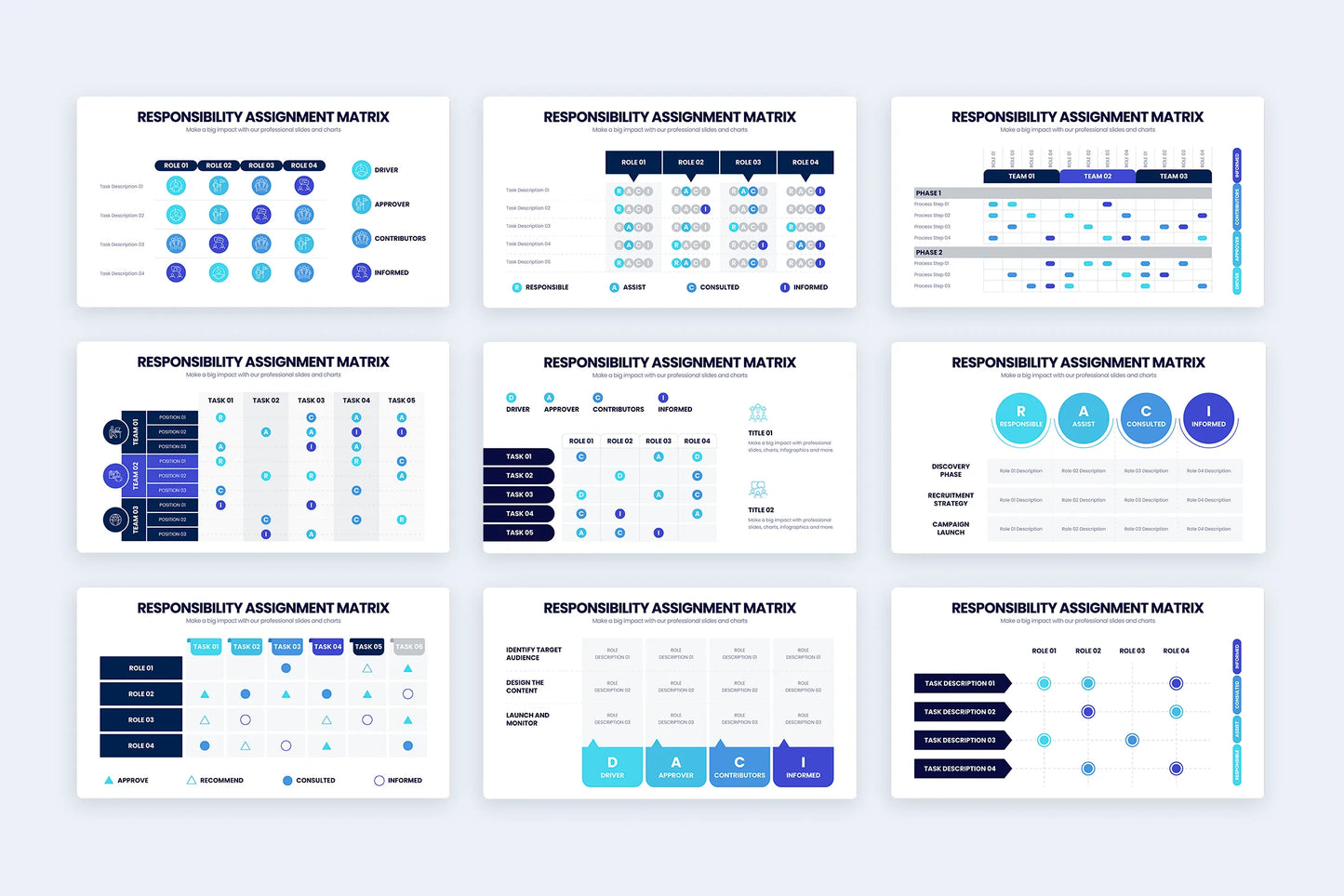 Responsibility Assignment Matrix Infographic templates