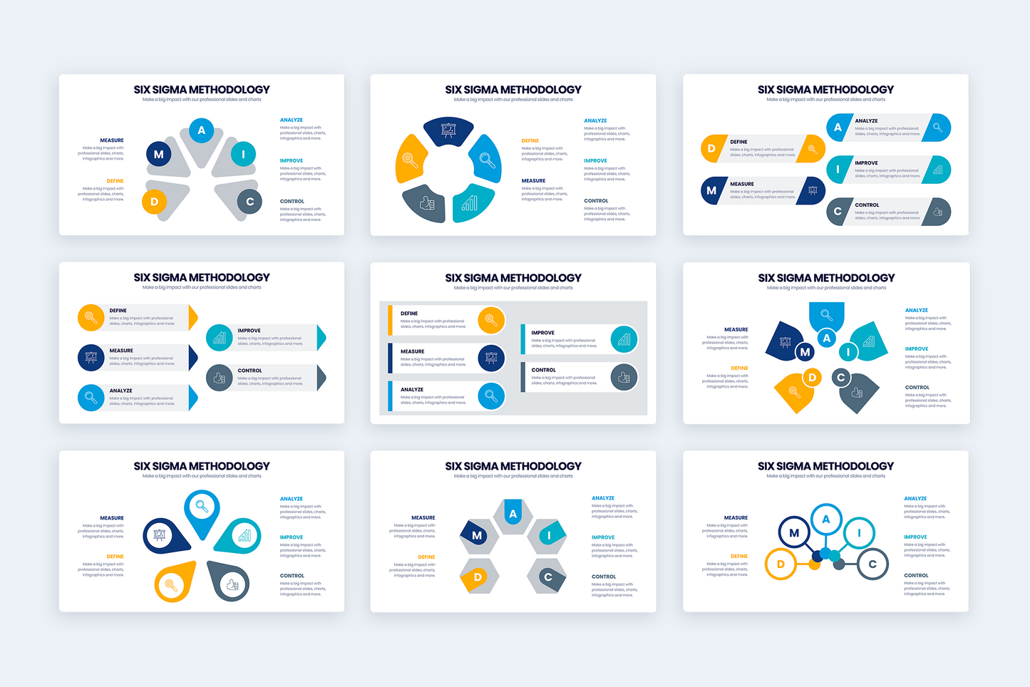 Six Sigma Methodology  for PowerPoint Keynote Google Slides and Illustrator Infographic templates