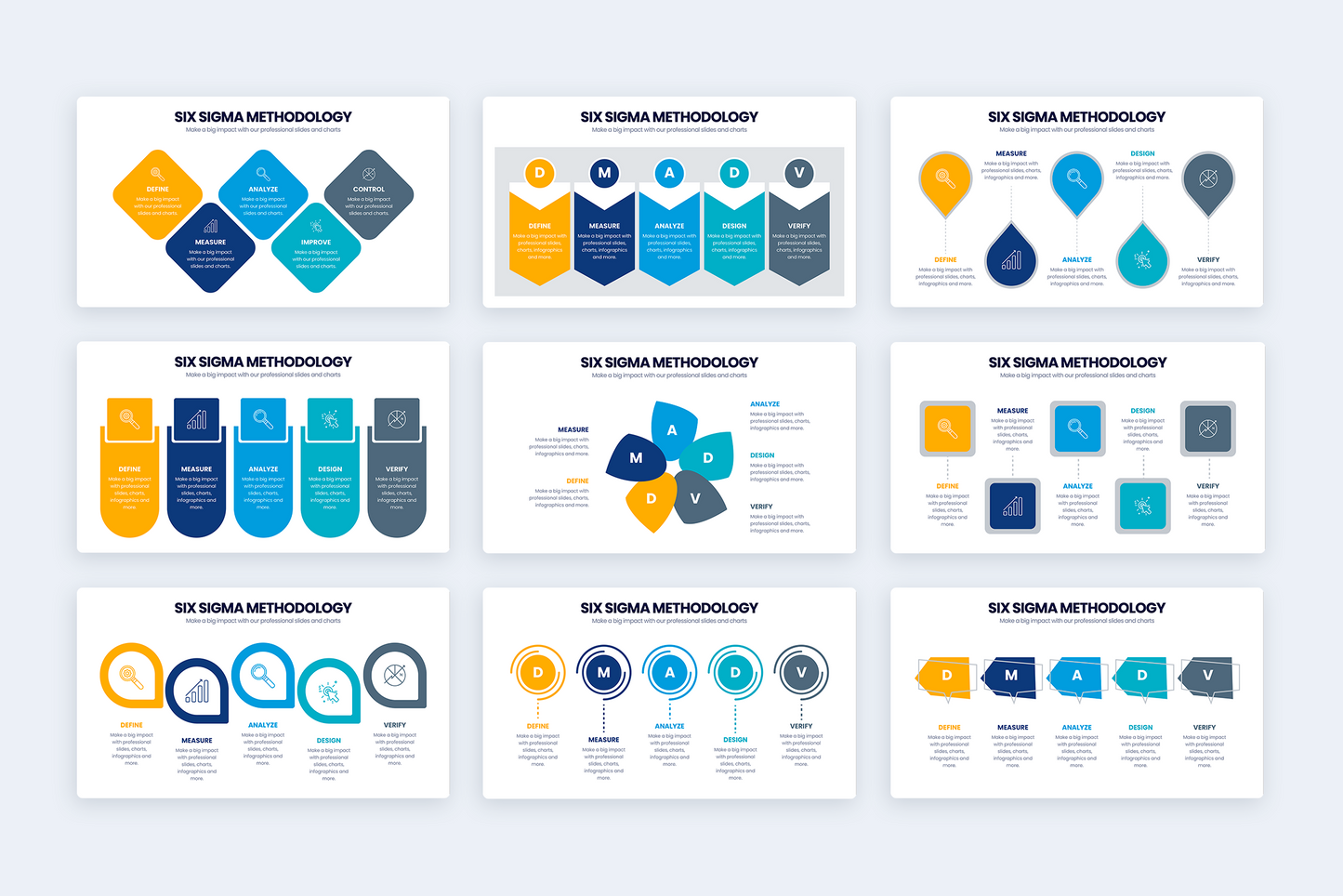 Six Sigma Methodology  for PowerPoint Keynote Google Slides and Illustrator Infographic templates