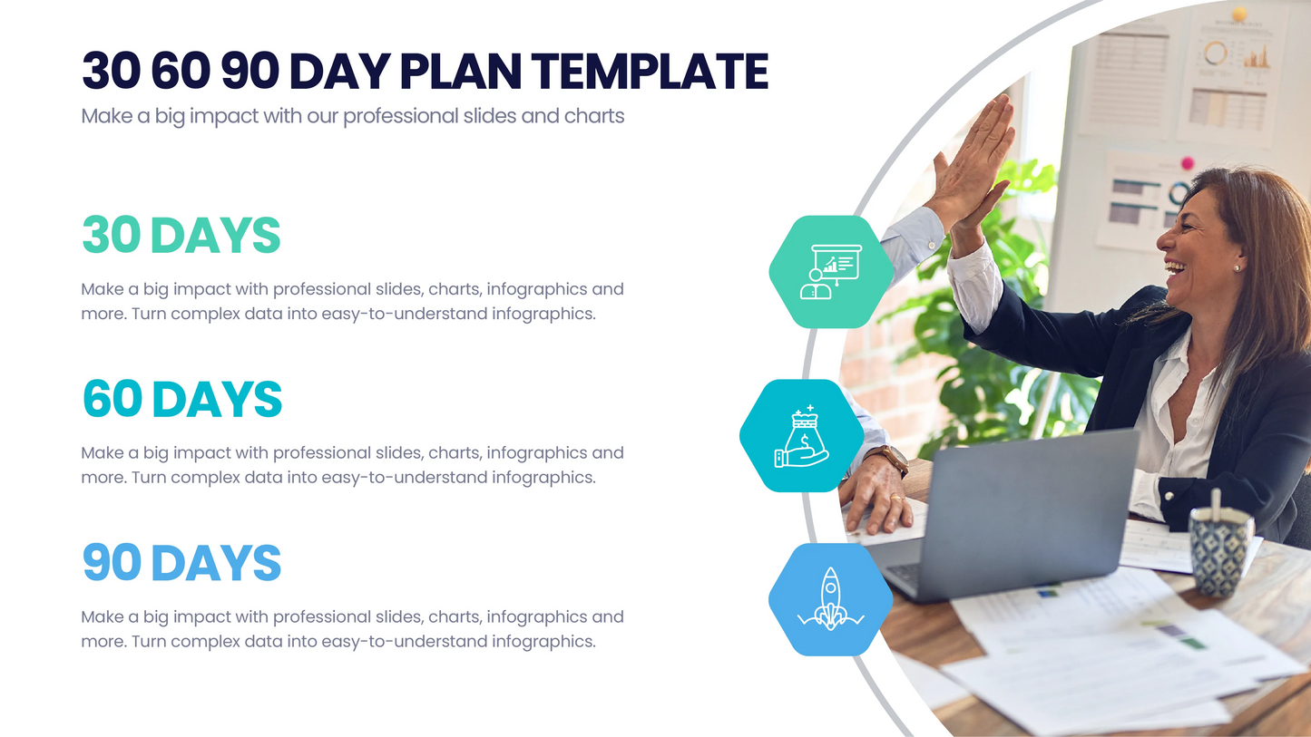 30 60 90 Day Plan infographics