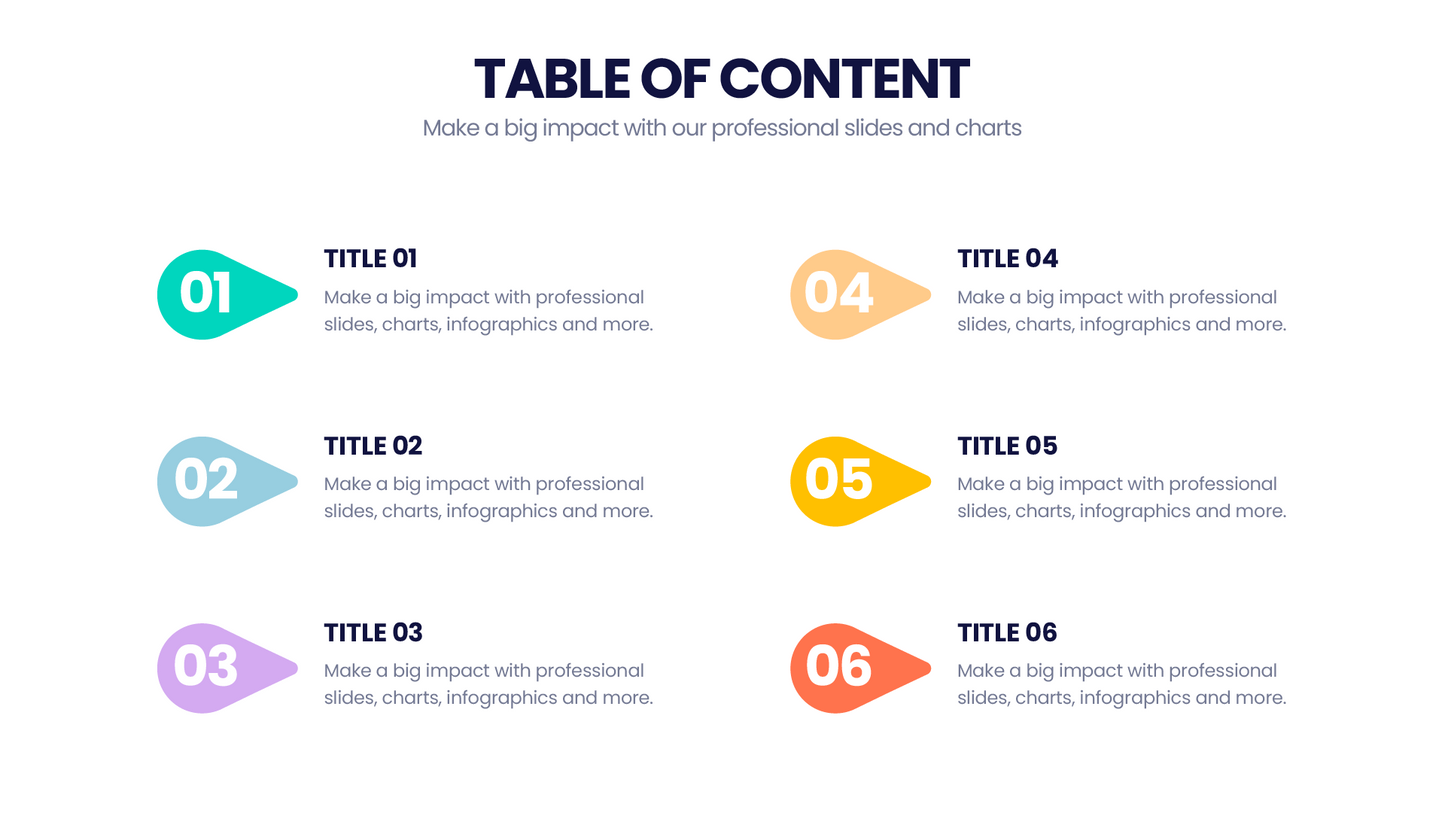 Table of Content Infographic templates