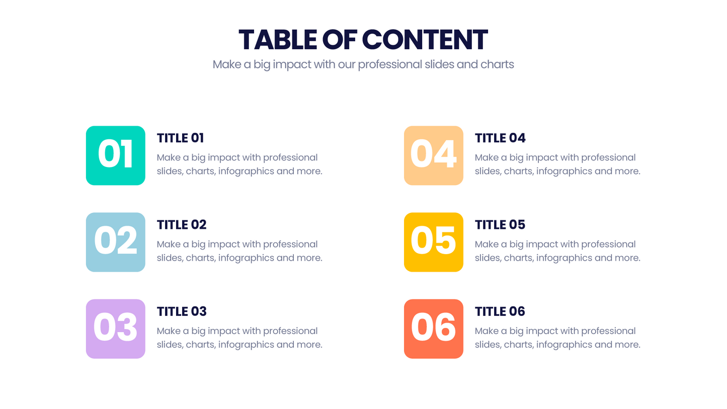 Table of Content Infographic templates