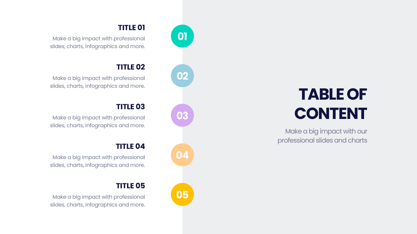 Table of Content Infographic templates