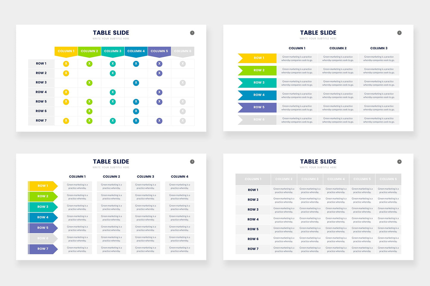 Table Infographic templates