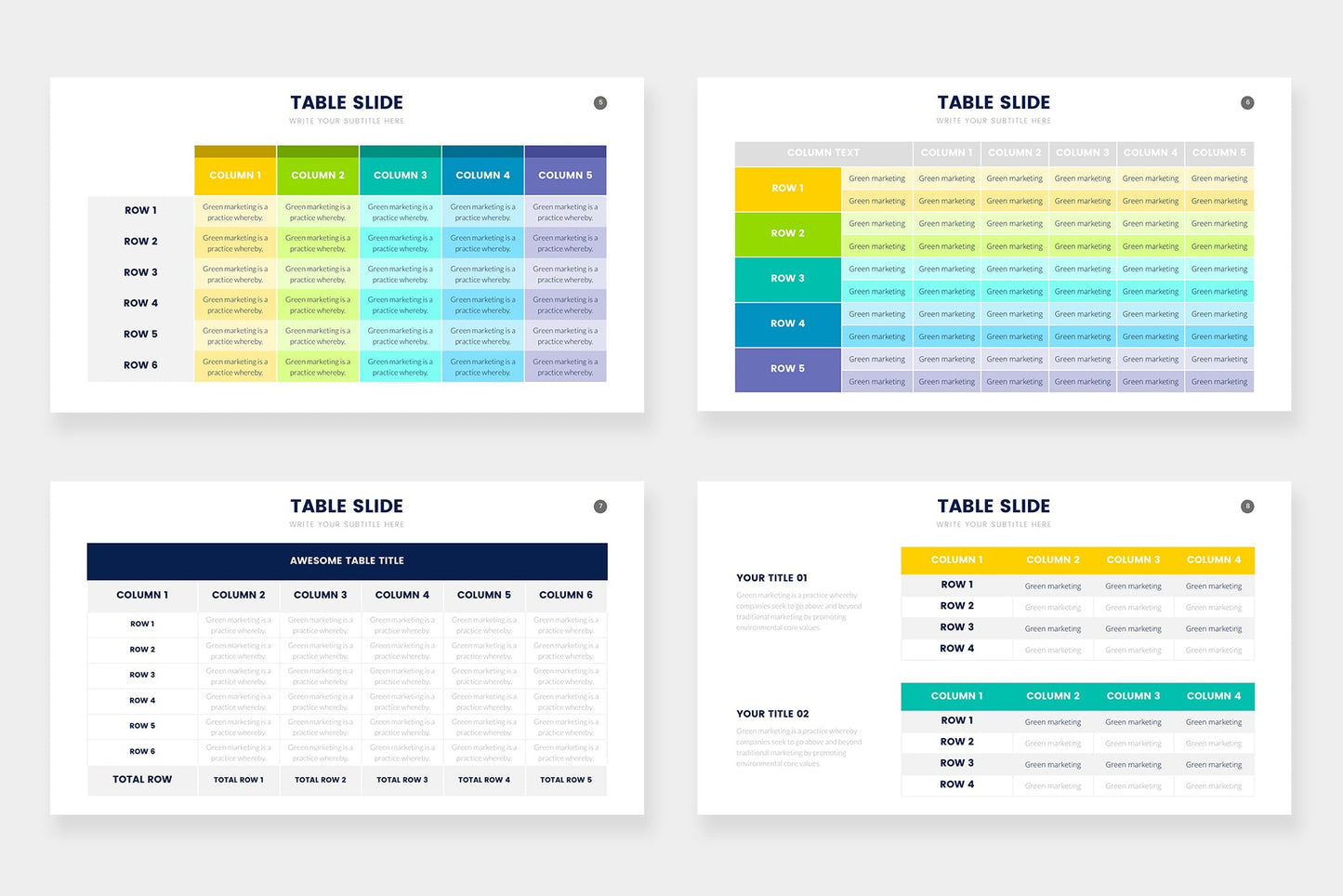 Table Infographic templates