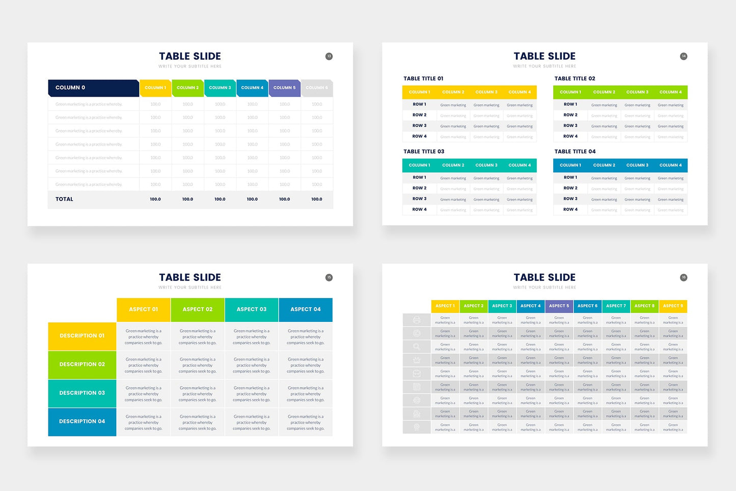 Table Infographic templates