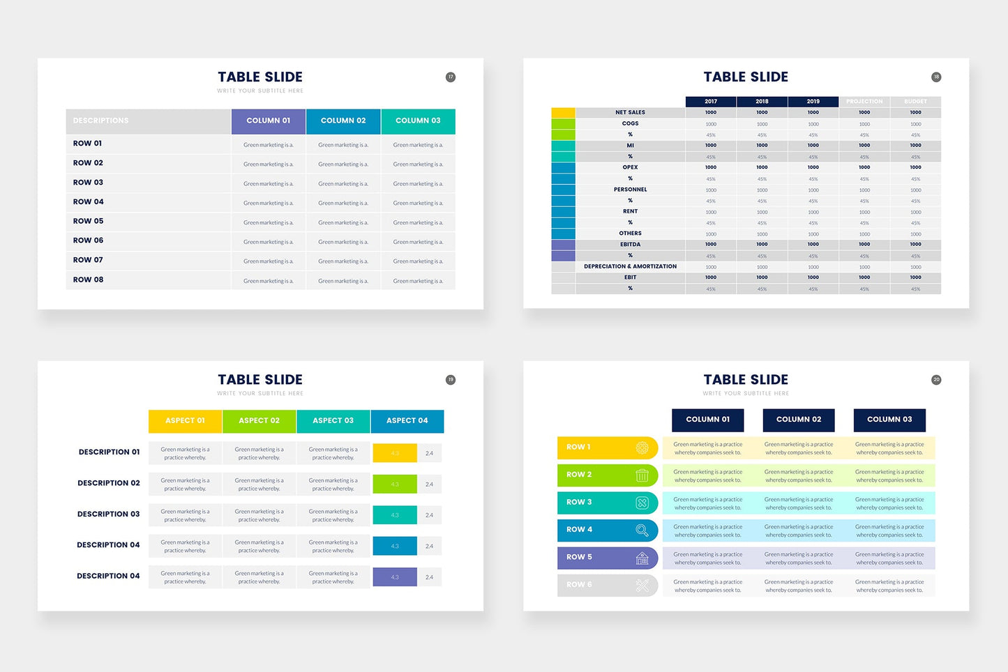 Table Infographic templates