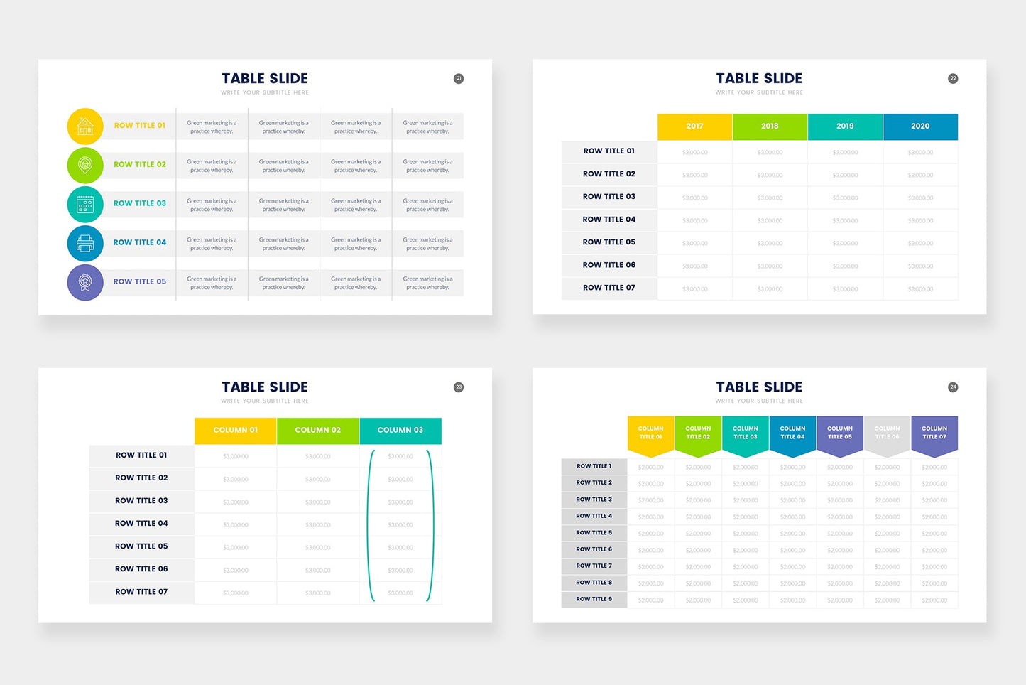 Table Infographic templates