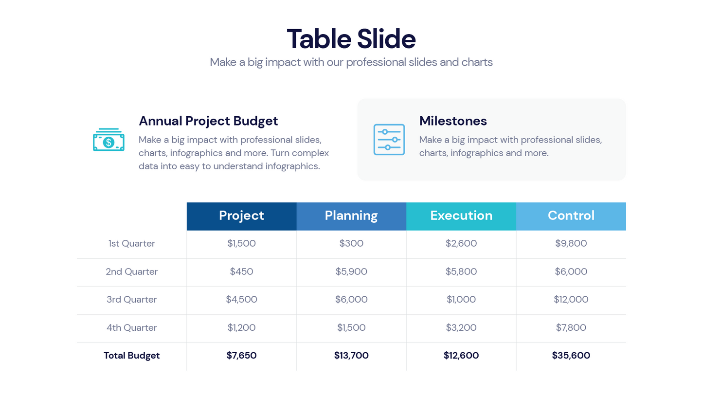 Table Infographic templates