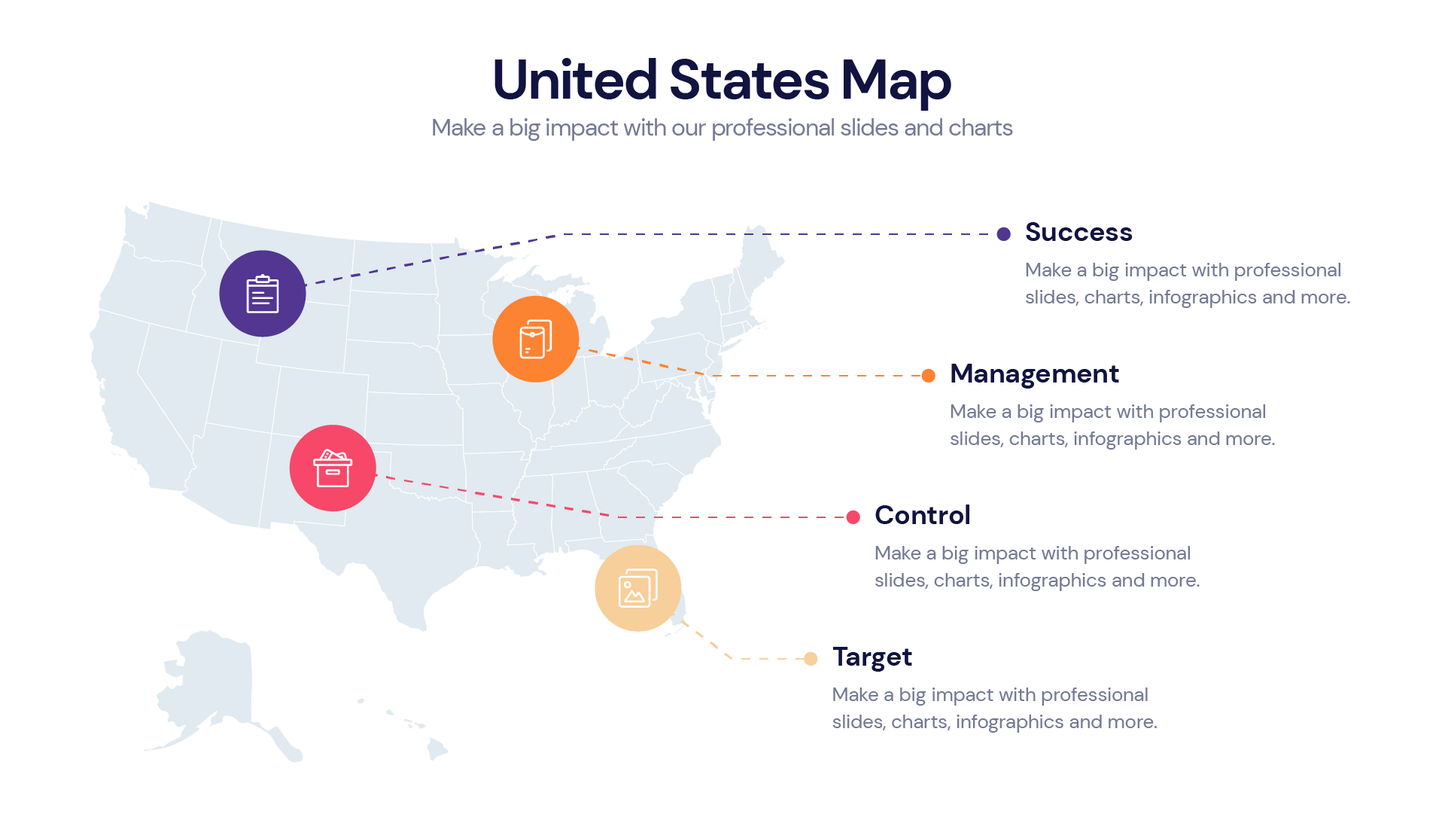 United States Map Infographic templates