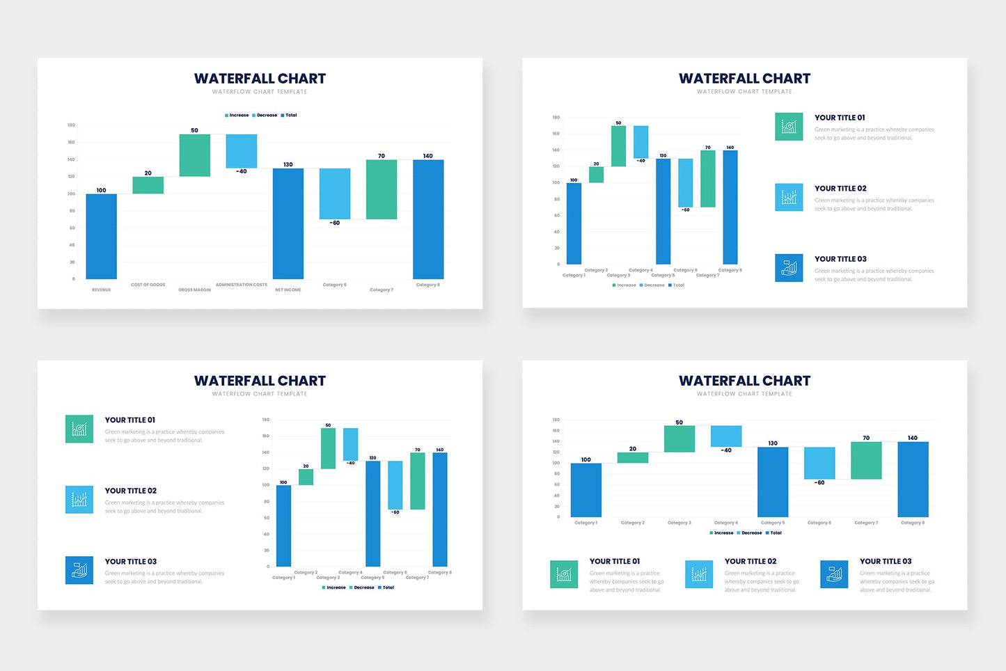 Waterfall Chart Infographic templates