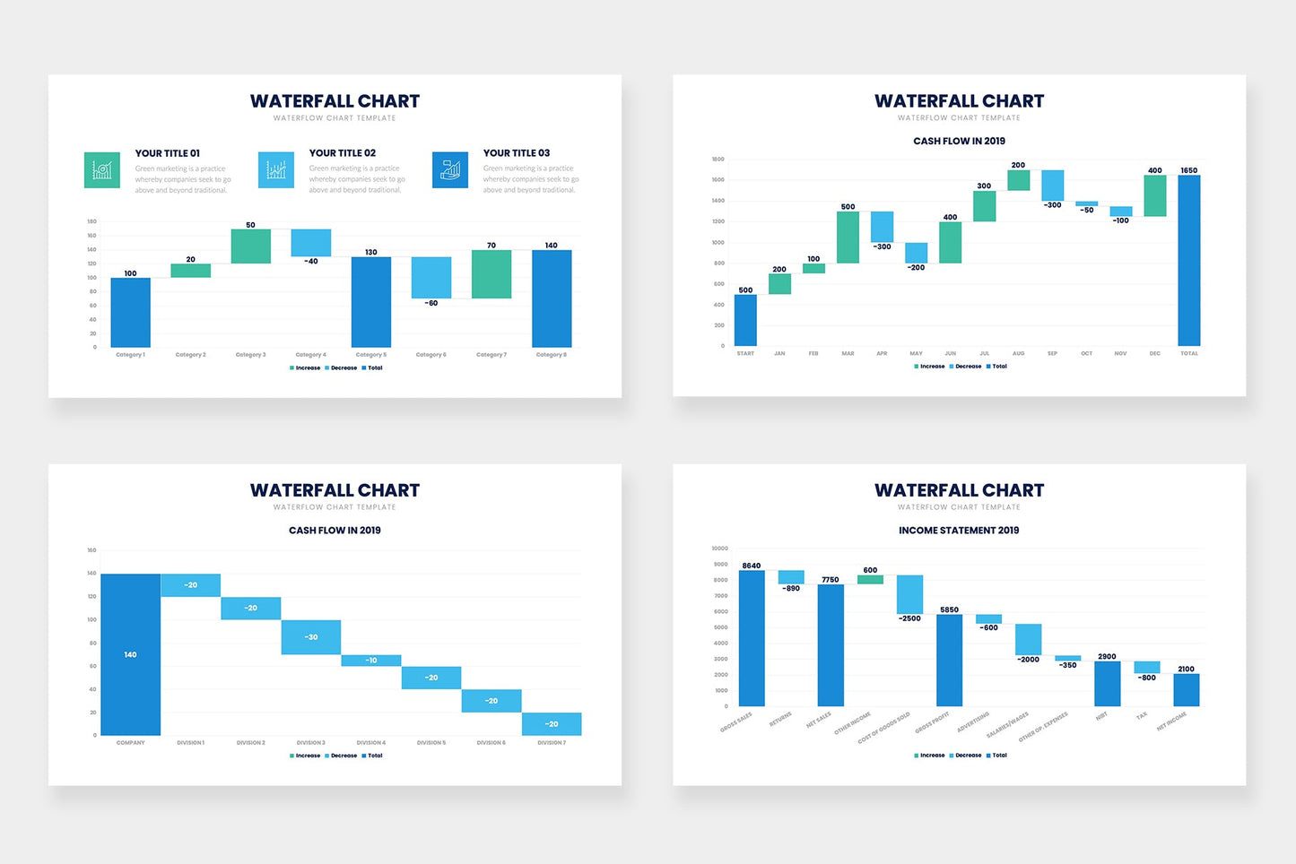 Waterfall Chart Infographic templates