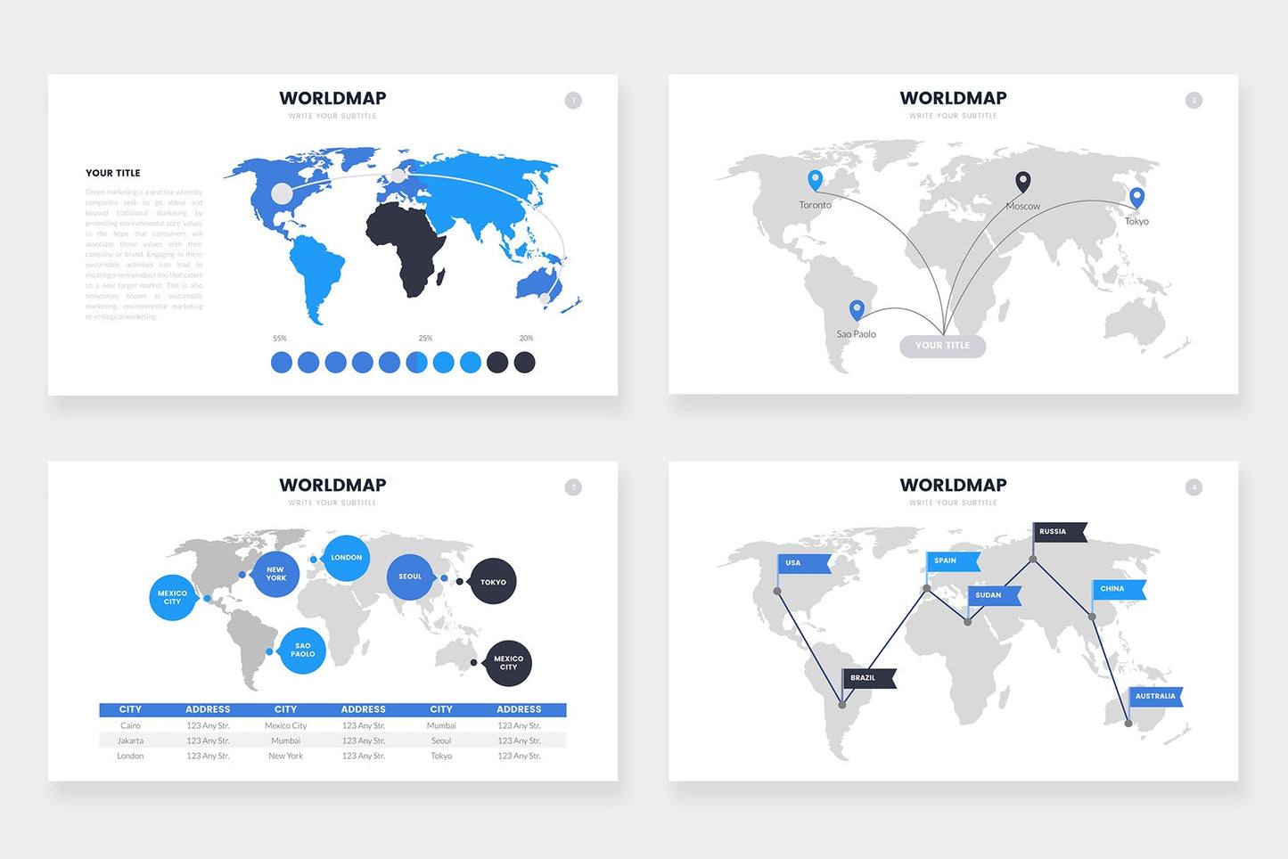 WorldMap Infographic templates